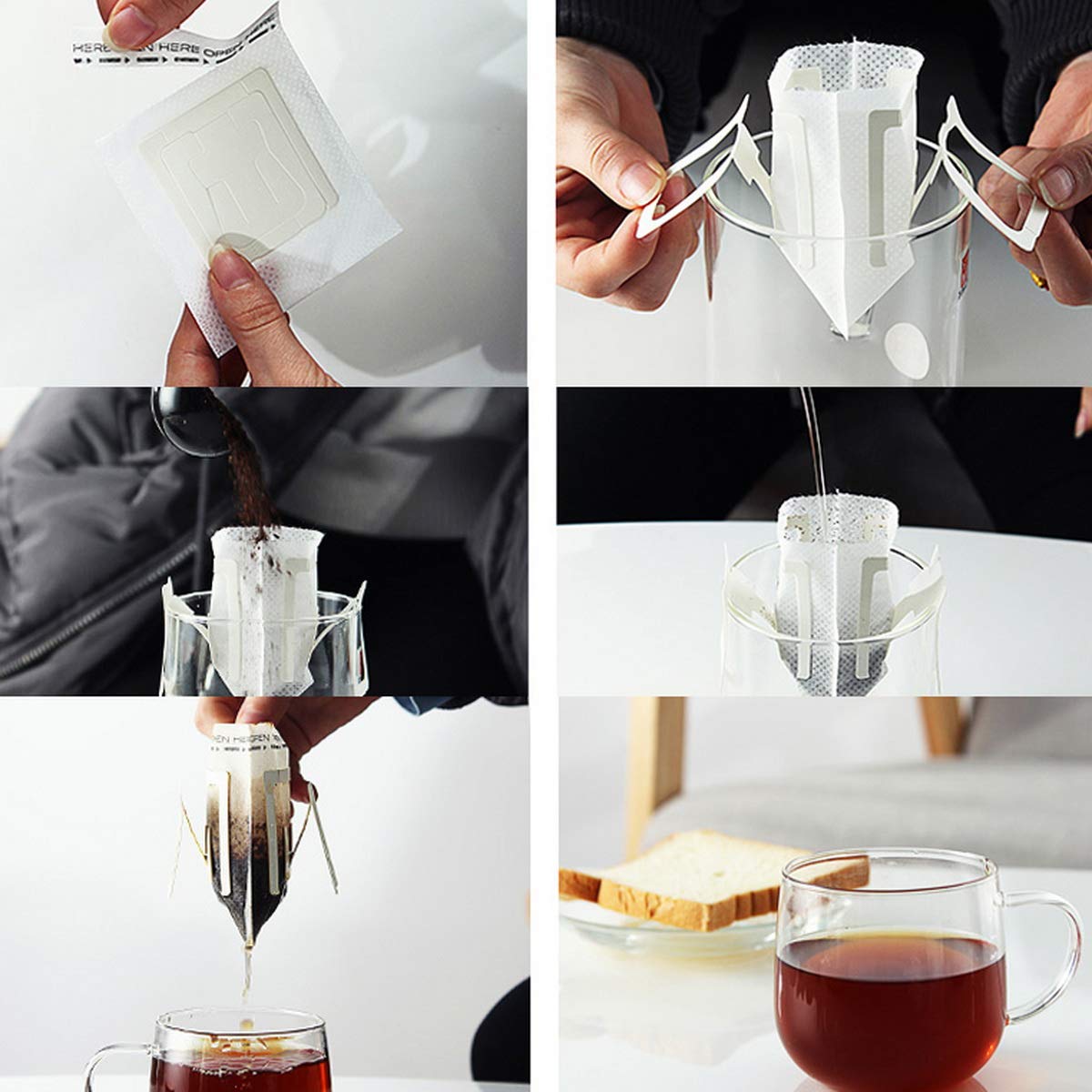 Ayevision 100Pcs Portable Coffee Filter Paper Bag