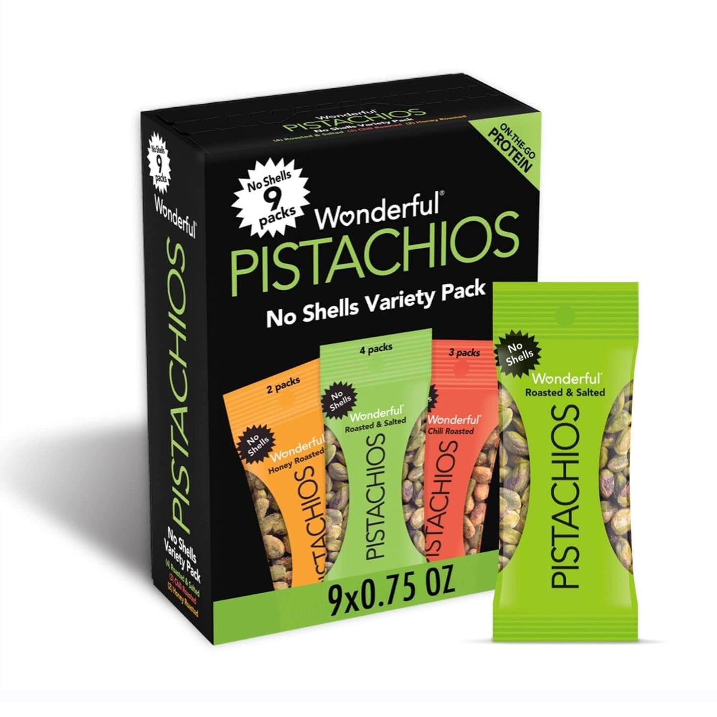 Wonderful Pistachios No Shells - Viral Flavors Variety Pack, Premium Roasted (6.75 oz)