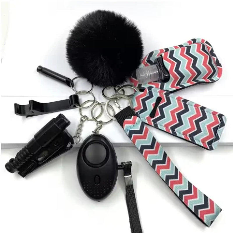 Safety Keychain Full Set, Self Defense Security Keychain Set with Personal Alarm Protective Keychain Accessories for Women Girls