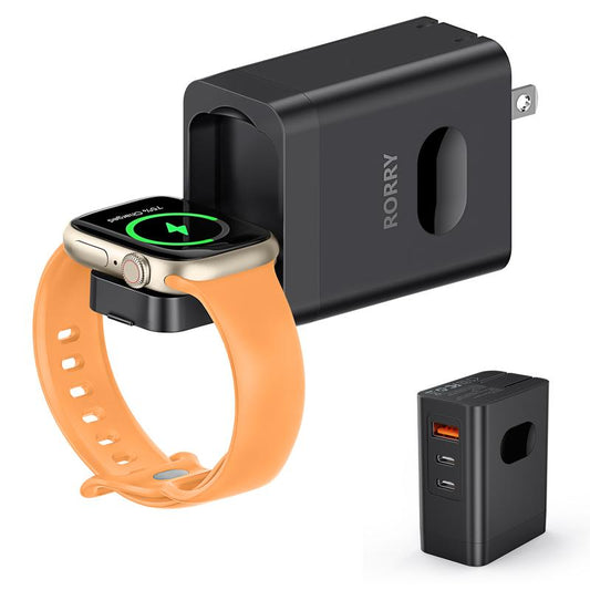 RORRY Two-In-One Wall Plug Adapter with Watch Charging USB C Charger Suitable for Apple Watch Iphone, Dual PD3.0 35W Type-C Port Fast Charging, Foldable Plug Travel Power Adapter Suitable for Iphone, Ipad, Airpods , Macbook Air Tiktokshopbacktoschool