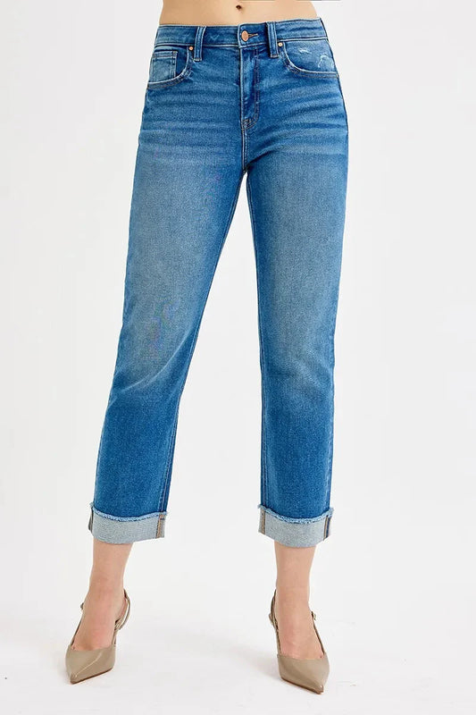 RISEN Jeans - Full Size High Rise Boyfriend Fit Ankle Jeans