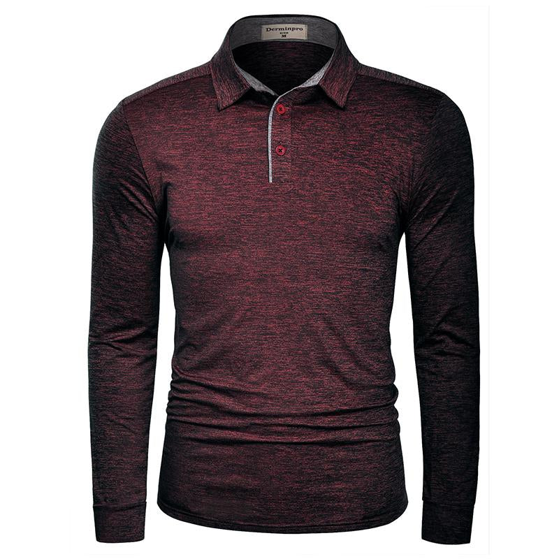 Men'S Solid Shirts New Style Casual Tshirts Polyester Henley Golf Polo Quick Dry Breathable Anit-Wrinkle Full Long Sleeve T-Shrit Tops New Arrival Summer Autumn Tee Menswear Underwear Plain Fabric