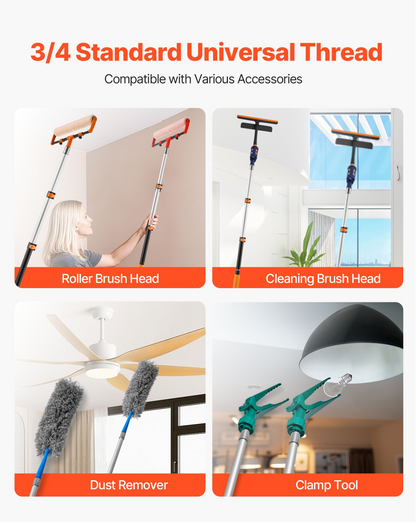 Telescopic Extension Pole 1.76-4 FT Multi-Purpose for Painting Cleaning