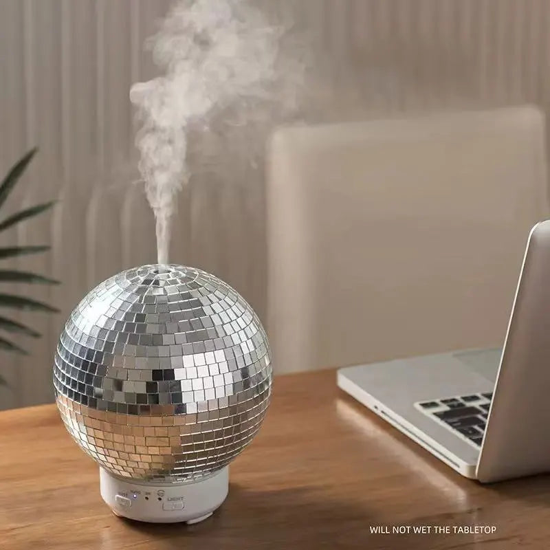 Creative Rotating Laser Ball Aromatherapy Machine Home Desktop Humidifier Diffuser Timer Mode 7 Color LED Rotating Light Humidif