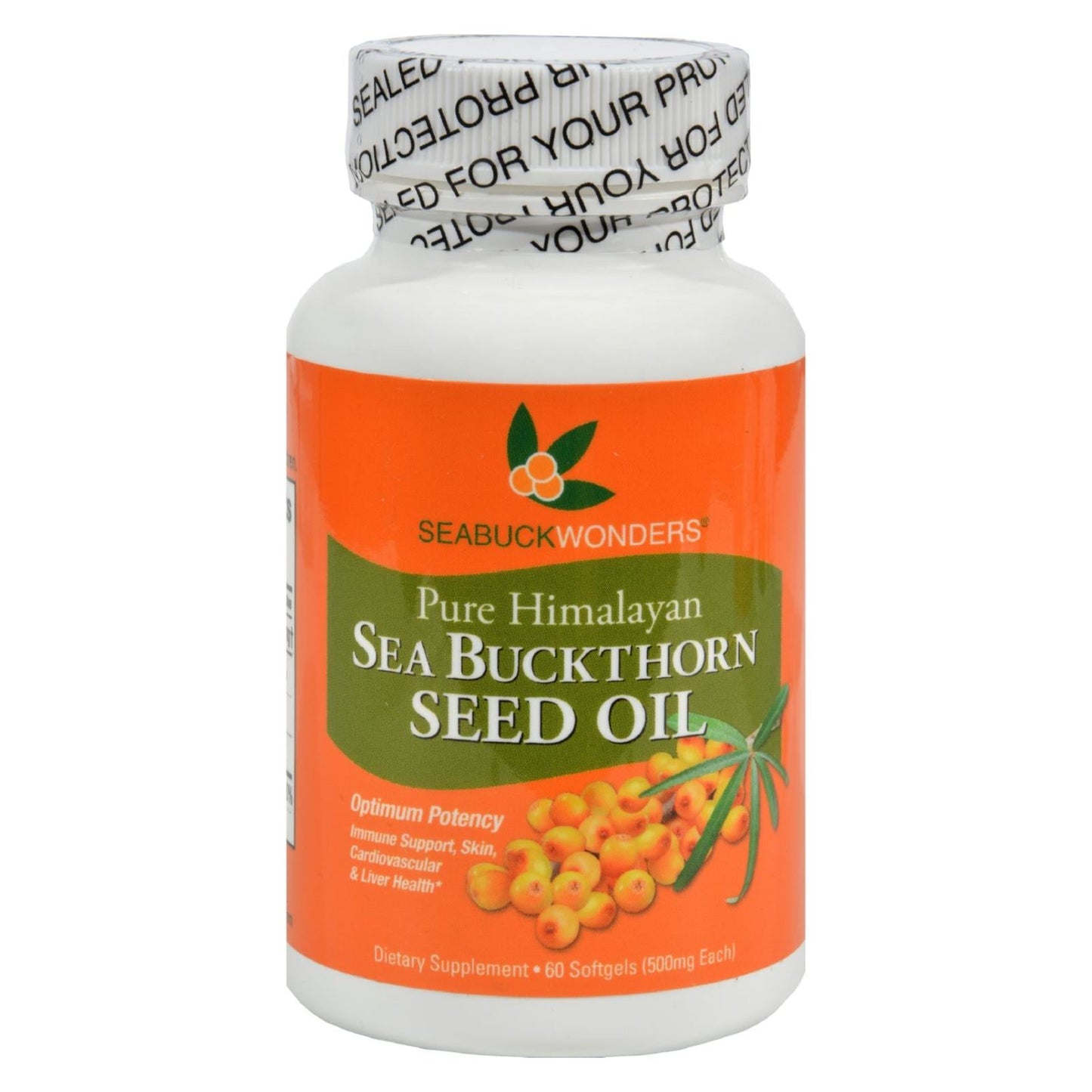 Seabuck Wonders Sea Buckthorn Seed Oil 500mg - 60 Softgels