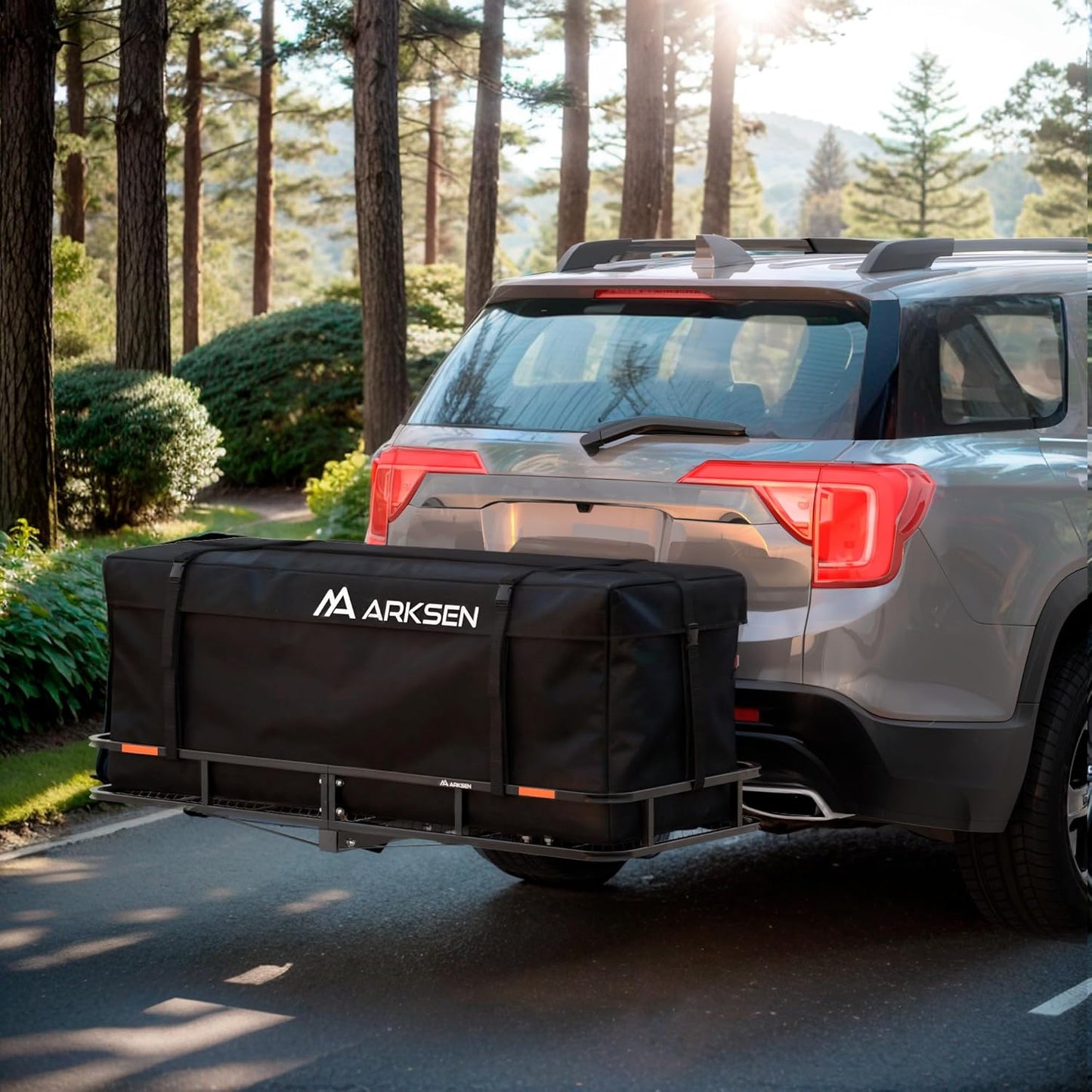 60 X 23 X 5.5 Inch Folding Hitch Cargo Carrier with 500D PVC Waterproof Cargo Bag, 500 Lbs Capacity Heavy Duty 2 Inch Receiver Luggage Basket for SUV, Pickup Truck, Camping & Travel