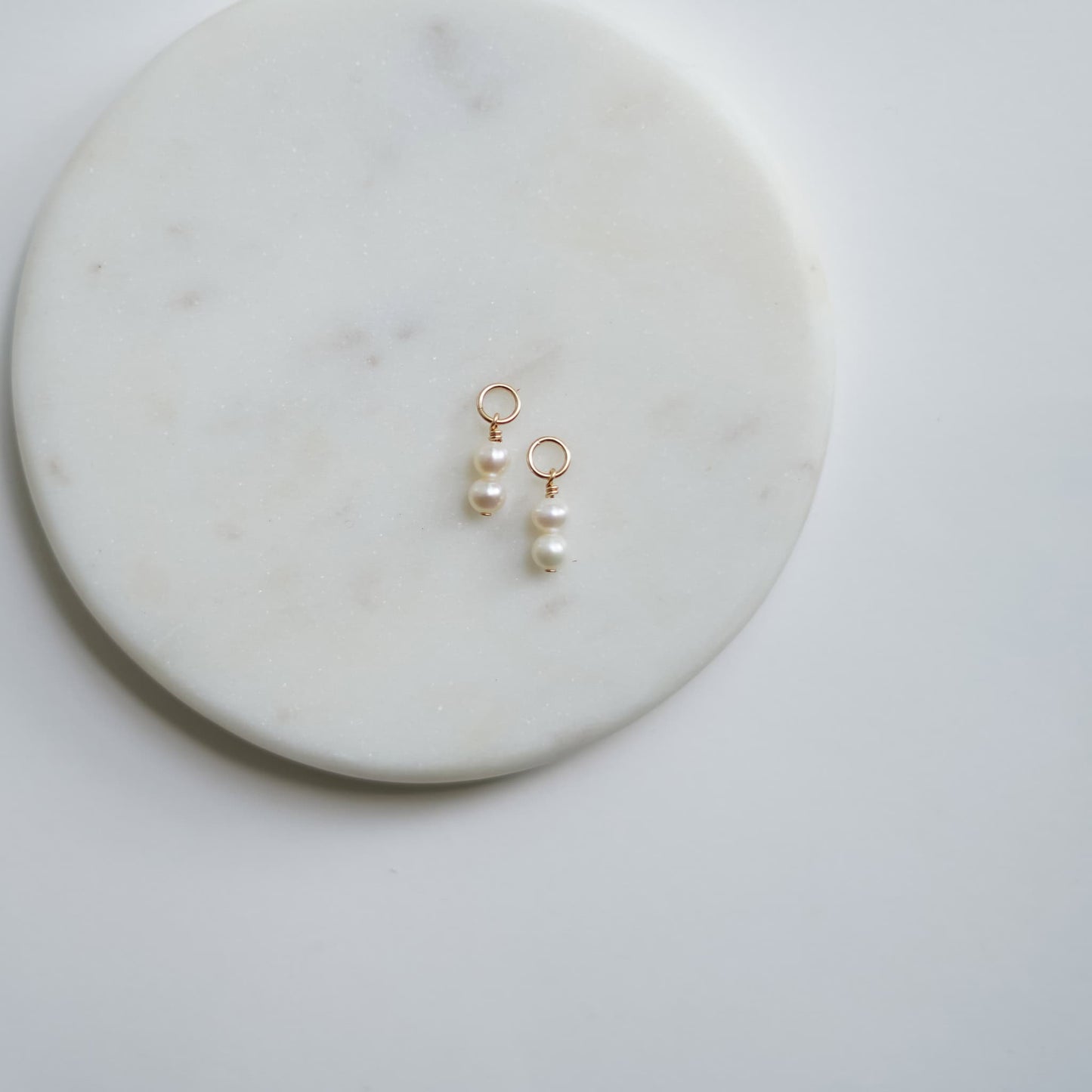 Double Pearl Hoop Charms