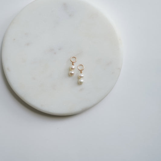 Double Pearl Hoop Charms