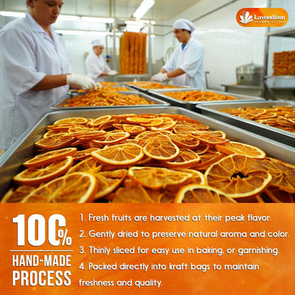 Premium Dried Orange Slices 6oz – Natural Dehydrated Citrus Wheels for Tea, Cocktails, Baking, Holiday Decorations, Potpourri, and Crafts.