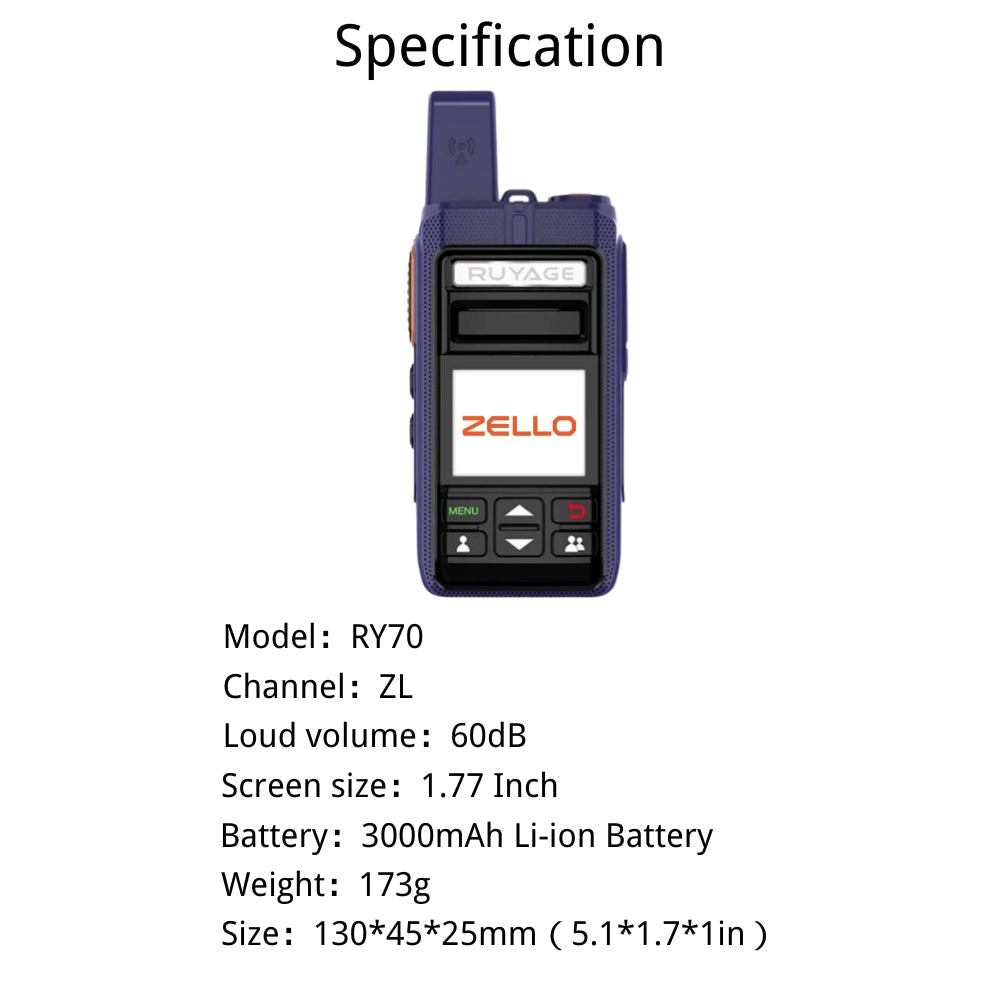 Ruyage Radio Zello Walkie-Talkie(RY70)