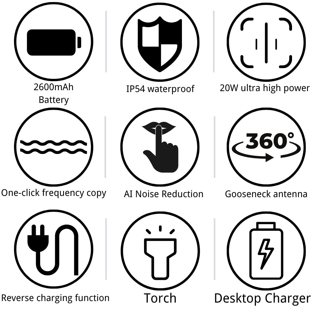 Ruyage Radio Analog Signal 20W Walkie-Talkie(RT10)