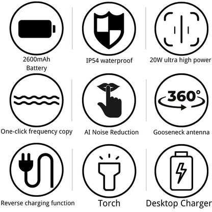 Ruyage Radio Analog Signal 20W Walkie-Talkie(RT10)