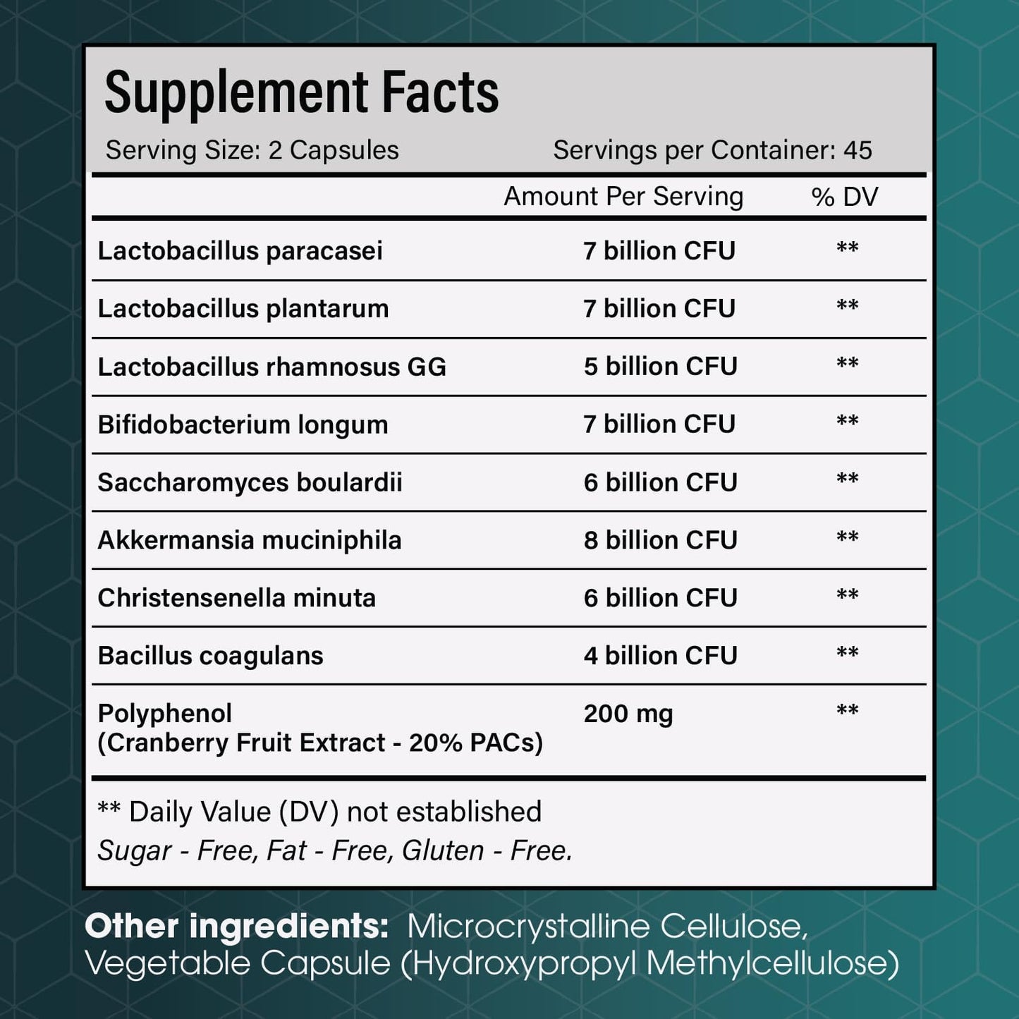 Christensenella Minuta and Akkermansia, Bifidobacterium longum, 8 Probiotic Strains, 50 Billion CFU with Cranberry Extract, Gut Health & Immune Support