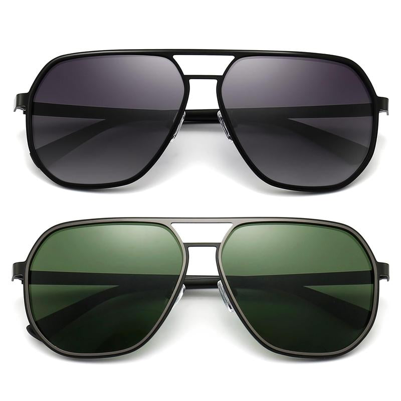 〖Dealsforyoudays〗Sungait Polygon Aviator Sunglasses for Men Polarized Trendy Square Sun Glasses Retro Pilot Shades UV Protection