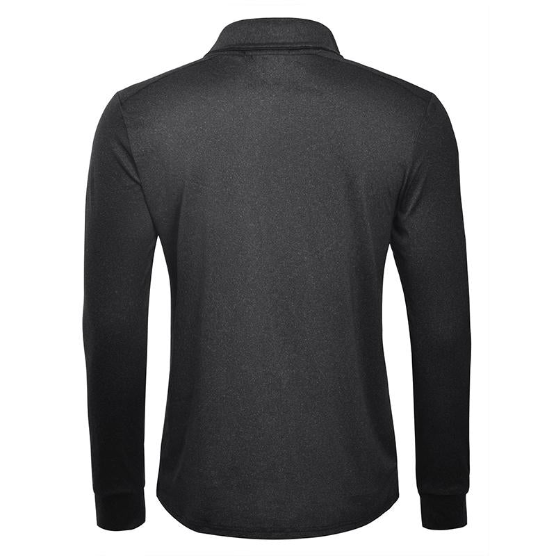 Men'S Solid Shirts New Style Casual Tshirts Polyester Henley Golf Polo Quick Dry Breathable Anit-Wrinkle Full Long Sleeve T-Shrit Tops New Arrival Summer Autumn Tee Menswear Underwear Plain Fabric