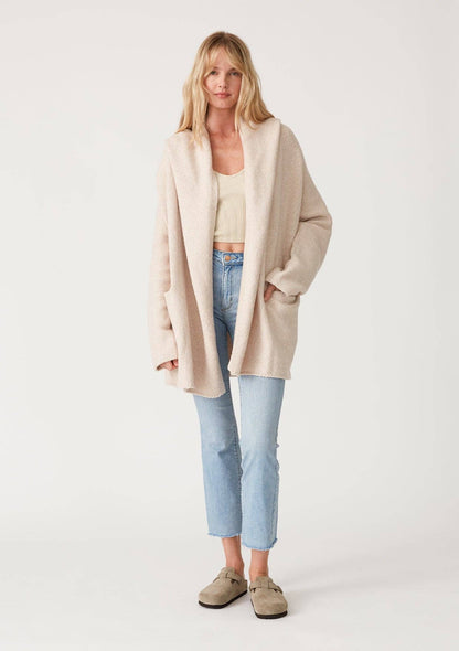 Lovestitch Mid-Length Oversized Long Sleeve Hooded Coatigan