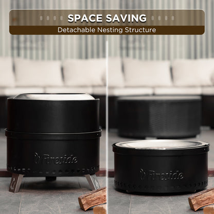 Pluto R19-PG Smokeless Outdoor Fire Pit - Painted Black