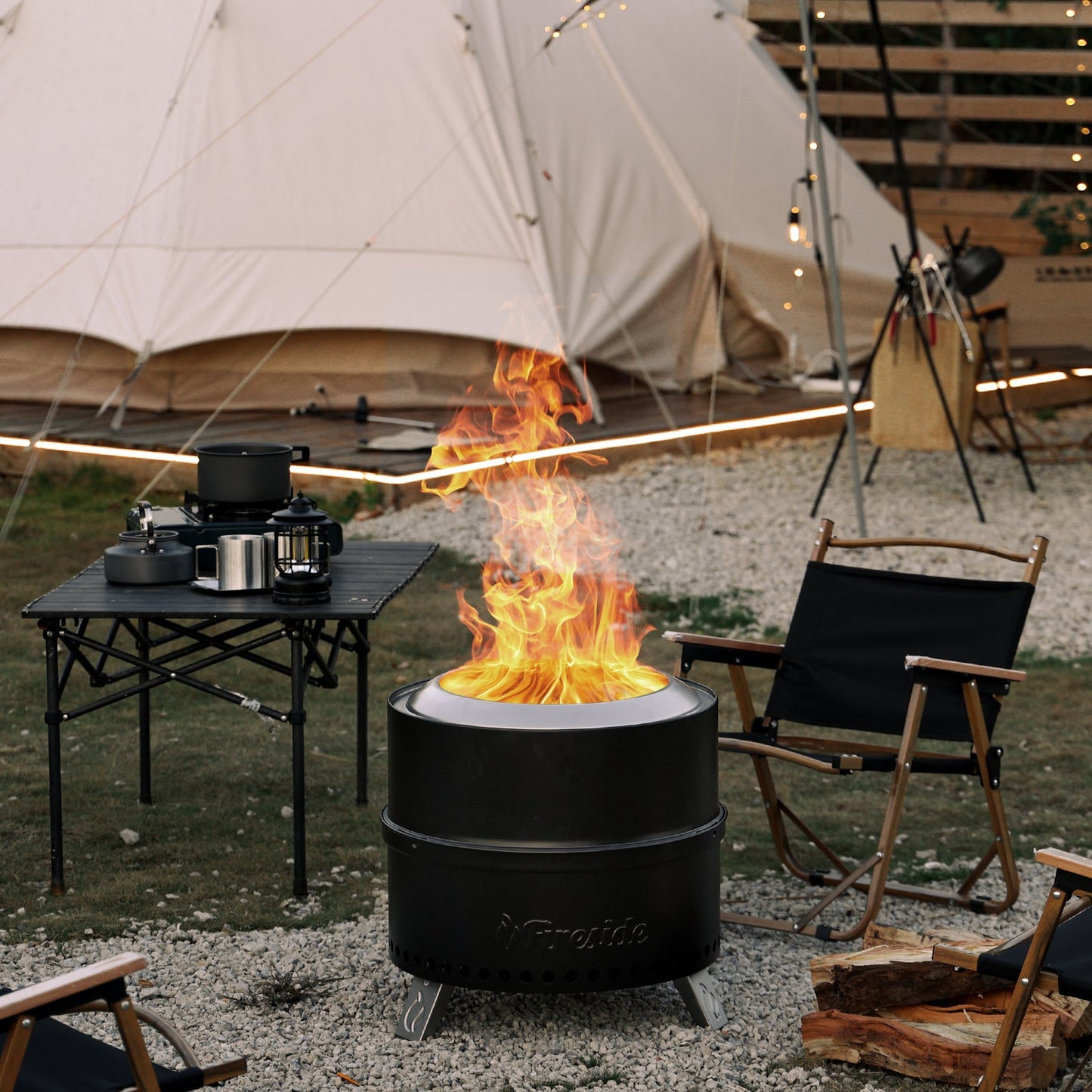 Pluto R19-PG Smokeless Outdoor Fire Pit - Painted Black