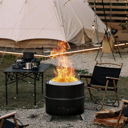 Pluto R19-PG Smokeless Outdoor Fire Pit - Painted Black