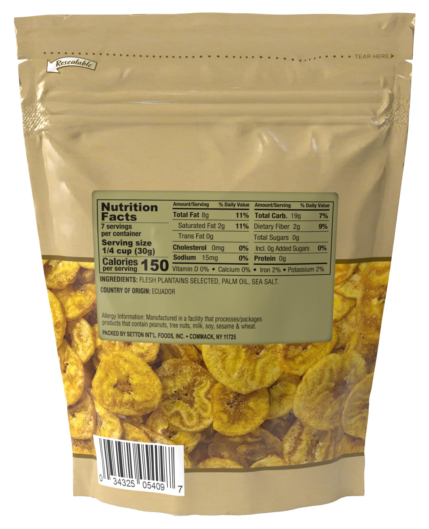 Setton Farm Plantain Chips - Sea Salt | Crispy & Crunchy Kosher Snack (7 oz)