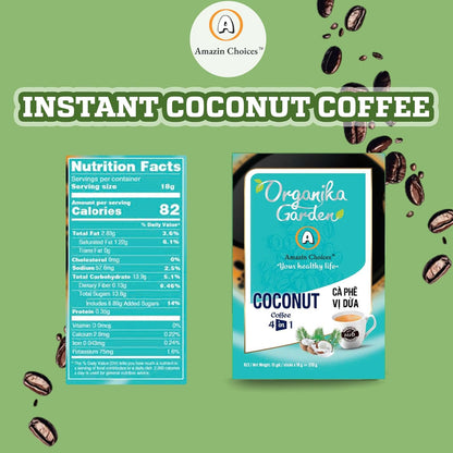 Amazin Choices Coconut Instant Coffee 4-in-1. 0.63 oz., 15 ct.