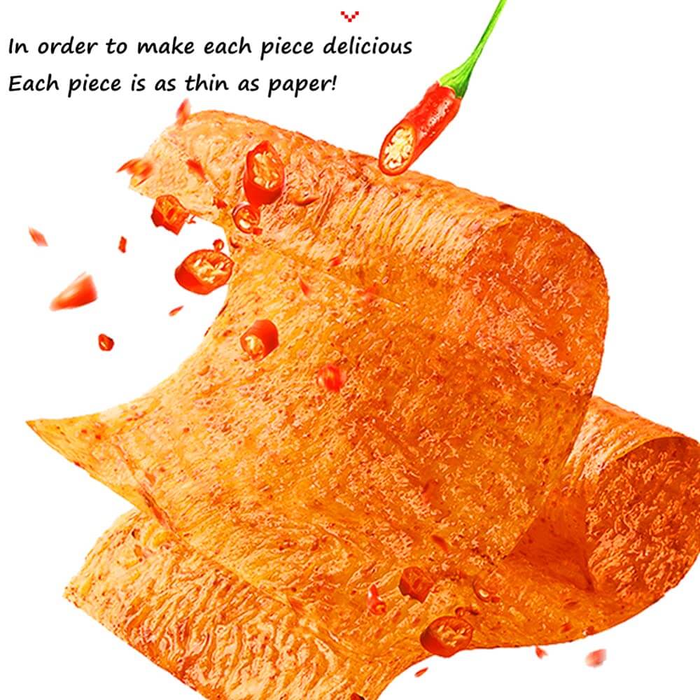 TikTok Viral - Chinese Latiao Spicy Gluten Strips, Authentic Vegan Snack 5.5oz | Wei Long