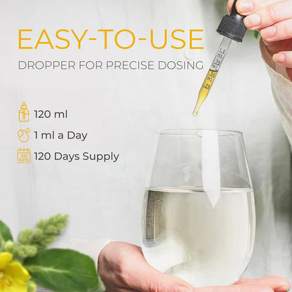 Mullein Drops for Lungs Cleanse Support, Mullein Extract Liquid – 100% from Natural Mullein Leaves, Non-GMO, Gluten-Free