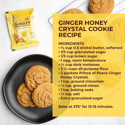 Instant Ginger Honey Crystals Family Value Pack 30 Sachets 18g per Sachets (Total 19oz/ 540g) By Prince of Peace