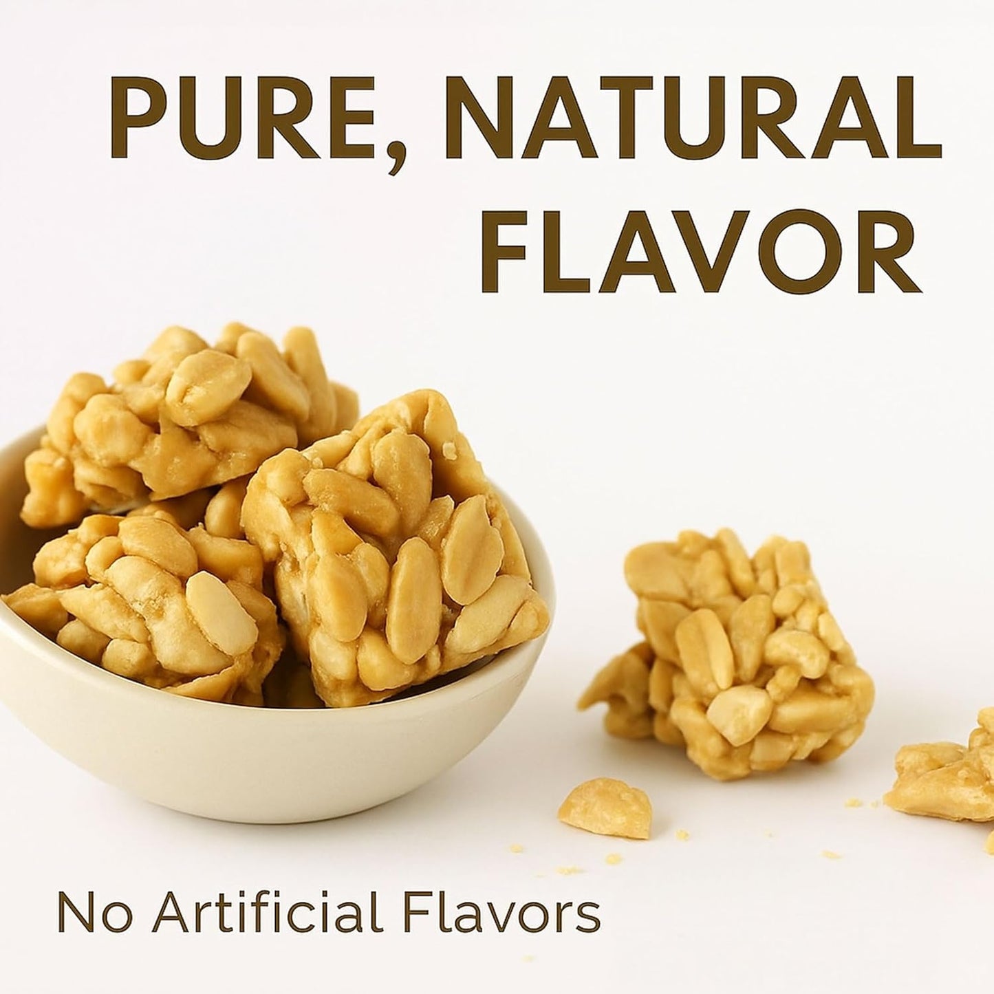 Andy Anand Sugar-Free Peanut Brittle, 1 lb – Vegan, Keto-Friendly, No Added Sugar, Old-Fashioned Handmade Snack – Birthday & Holiday Gift