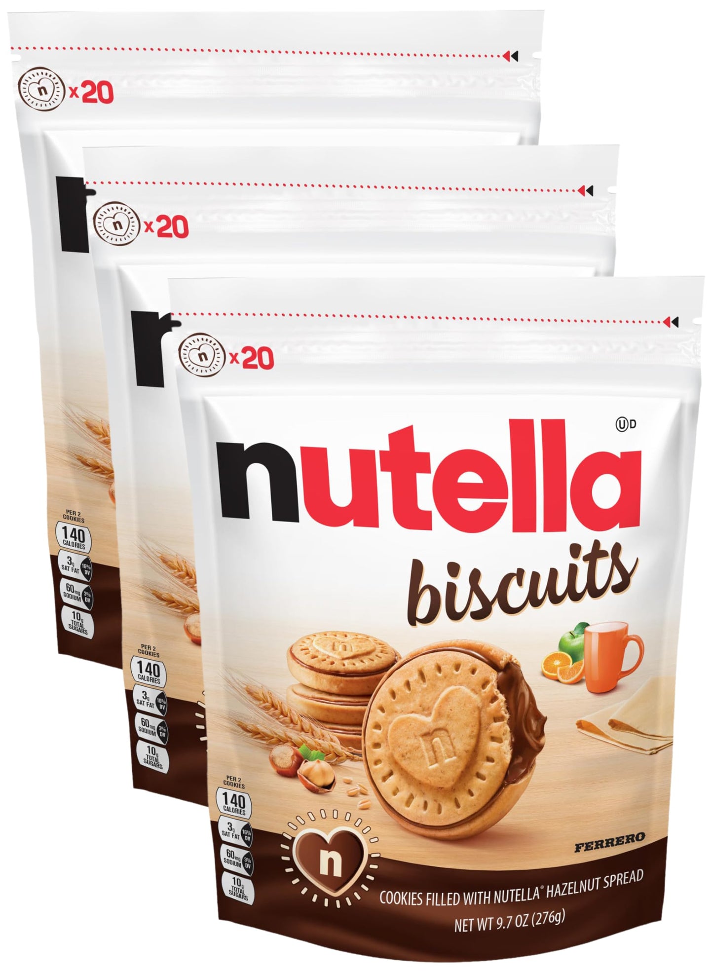 Nutella Biscuits - Premium Hazelnut Cocoa Cookies | Imported from Italy (20-Count, 9.7 oz)