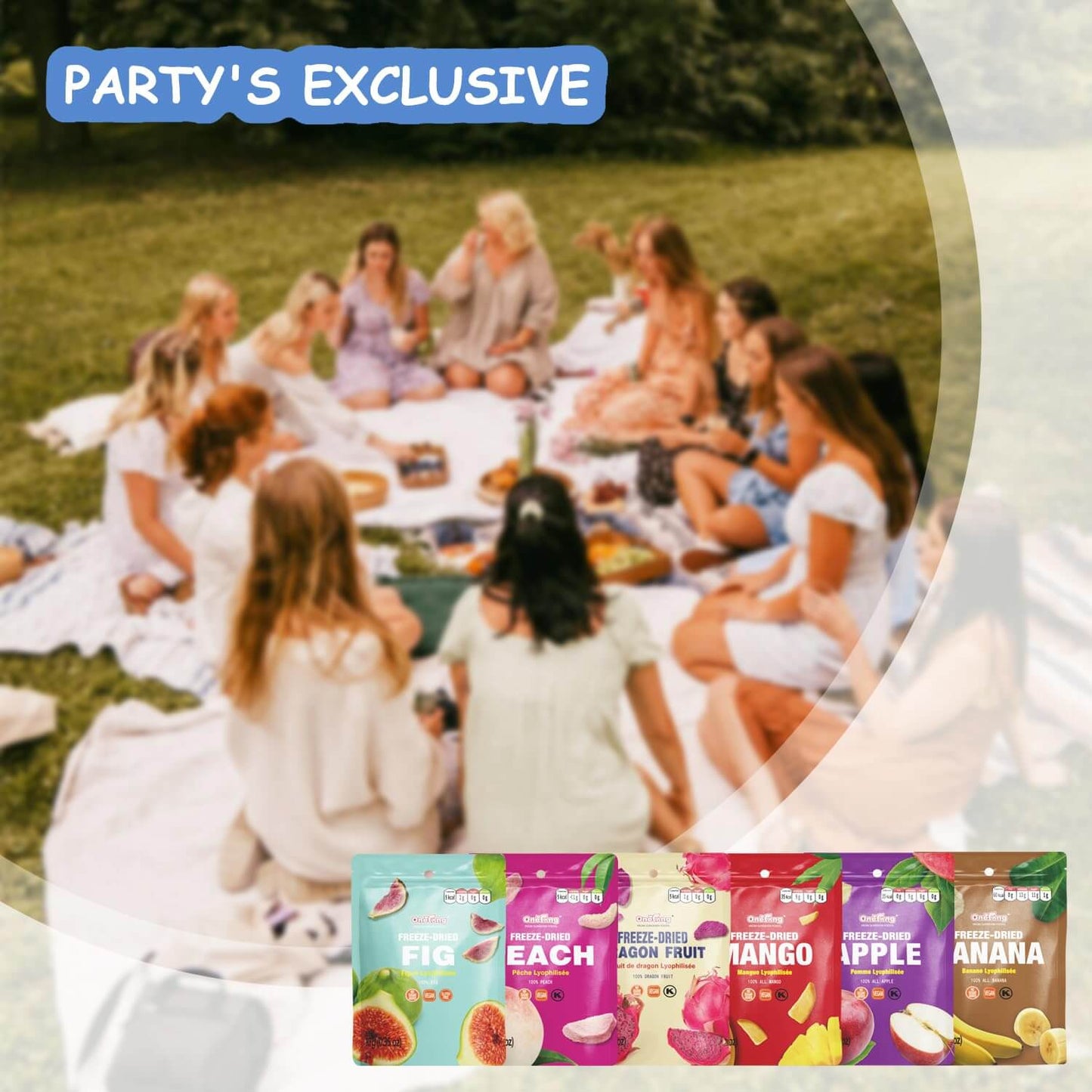 ONETANG Freeze-Dried Mixed Fruit - 12 Single-Serve Packs | Healthy Snack, Non-GMO, No Added Sugar