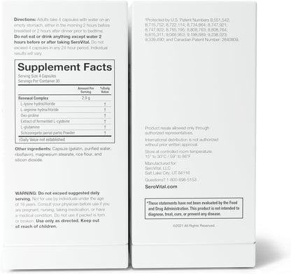 Serovital Renewal Complex - Anti Aging Supplements - Improved Energy, Immunity and Sleep (30 days serving) - Clearance Sale