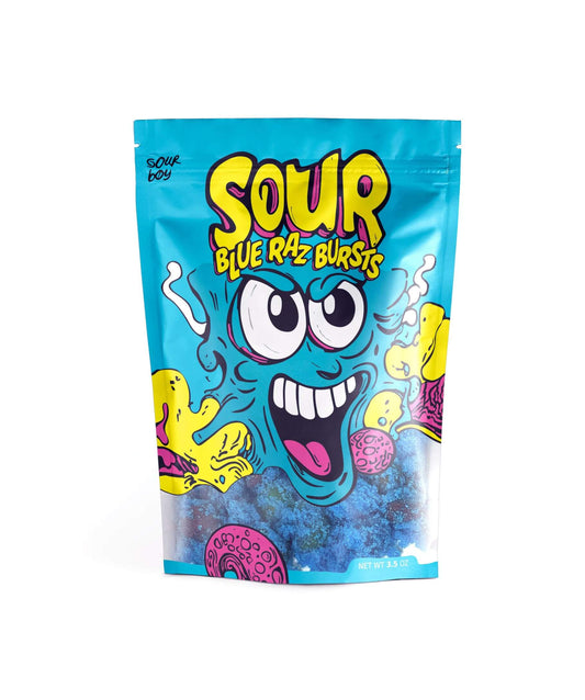 Sourboy Blue Raspberry Gushers - TikTok Viral Extreme Sour Candy - 3.5oz