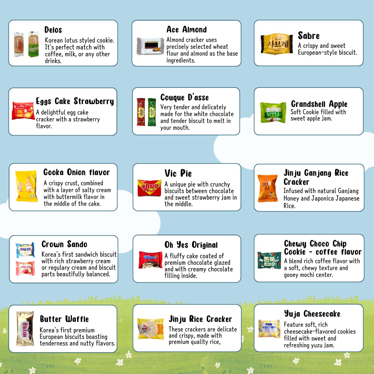 Korean Snack Box Variety Pack - 50 Premium Authentic Treats | Sweet & Savory Collection