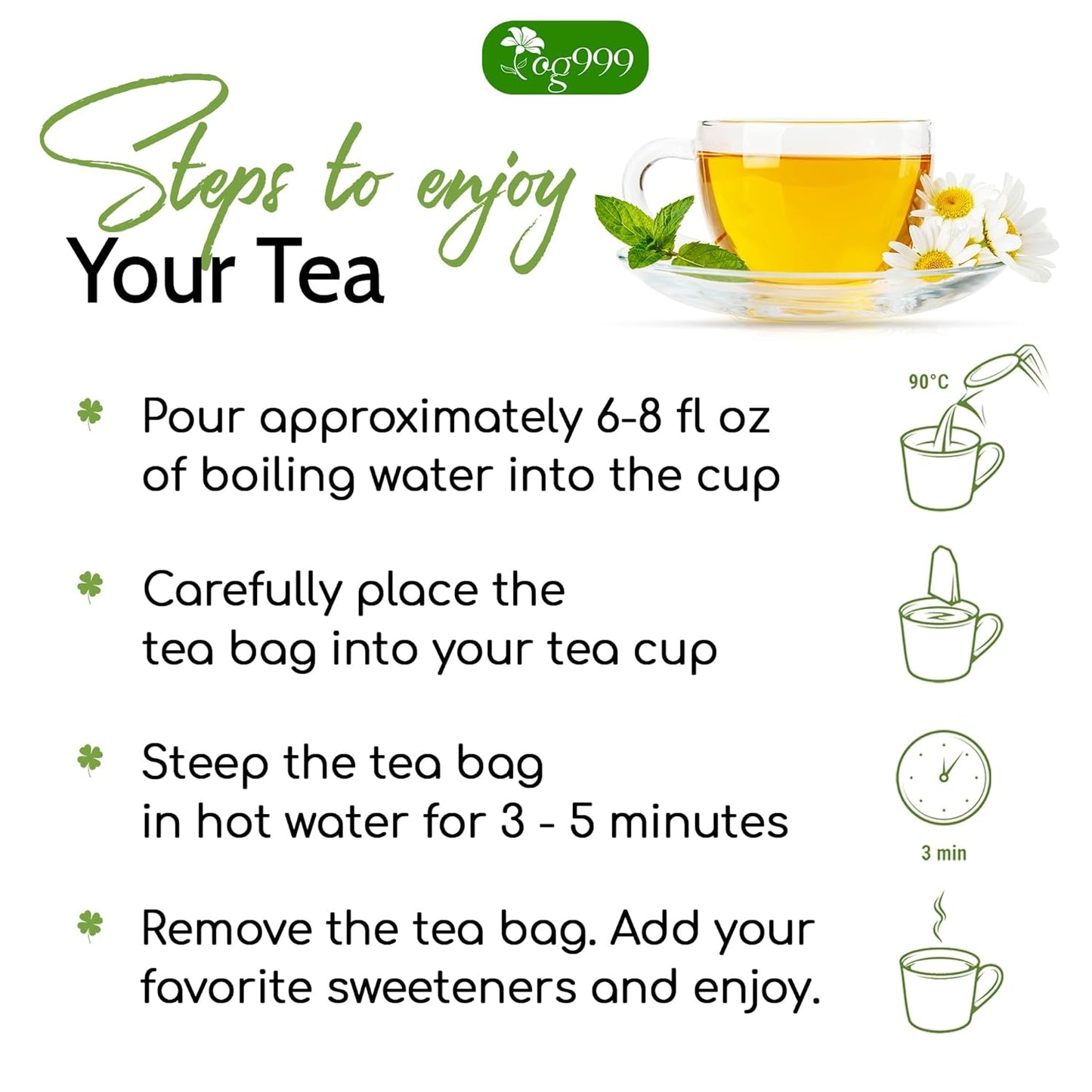 Premium 40 Thyme Leaf Tea Bags, 100% Natural & Pure, Loose Leaf Herbal Tea.