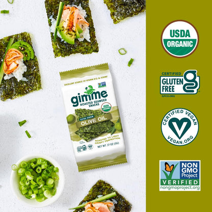 Viral gimMe Organic Roasted Seaweed Snacks - TikTok Famous Healthy Snack | Product of Korea