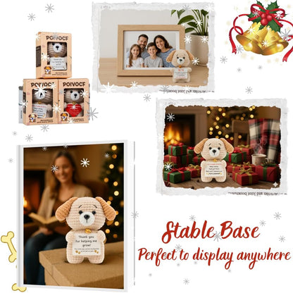 Teacher & Boss Appreciation Gift – Handmade Crochet Puppy Plush with Thank You Card – Cute Stuffed Animal for Mentor, Mom & Dad – Graduation, Christmas, Boss’s Day (Thank You)