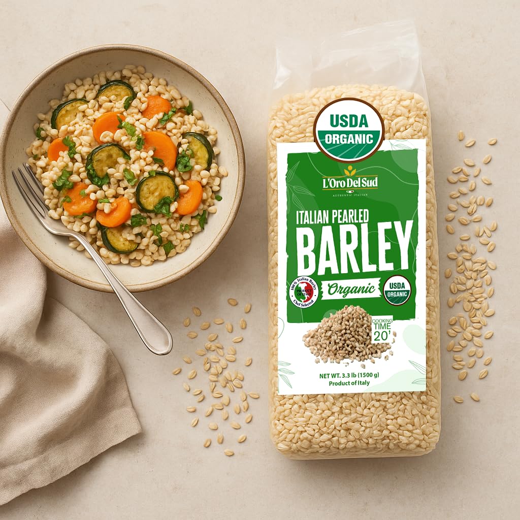 L'Oro Del Sud, Organic Pearled Barley, (1.5 kg) 3.3 lb