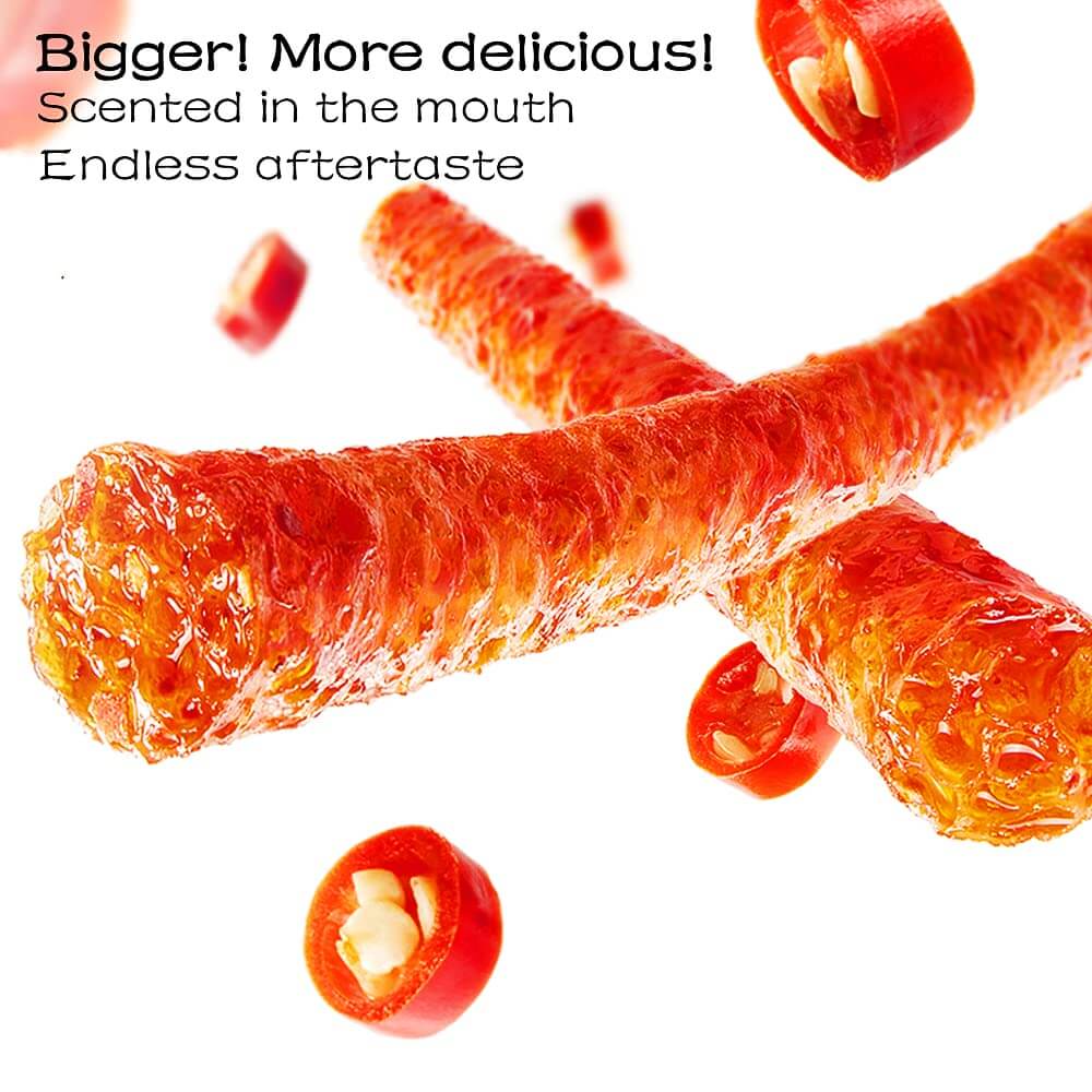 TikTok Viral - Chinese Latiao Spicy Gluten Strips, Authentic Vegan Snack 5.5oz | Wei Long