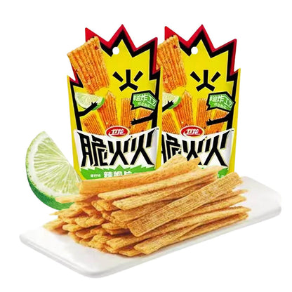 TikTok Viral - Chinese Latiao Spicy Gluten Strips, Authentic Vegan Snack 5.5oz | Wei Long