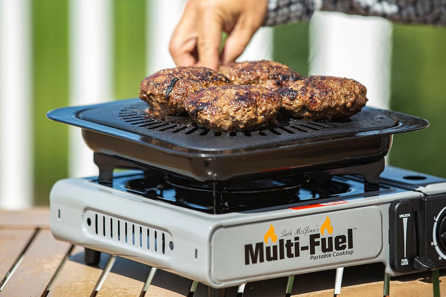Portable Conversion Grill for Multi-Fuel and Portable Cooktops, Black, 12 X 12 X 3