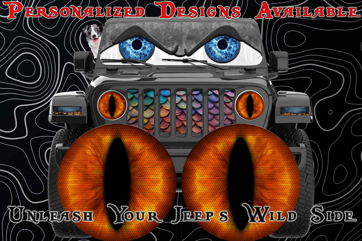 orange cat eyes for the headlight decals