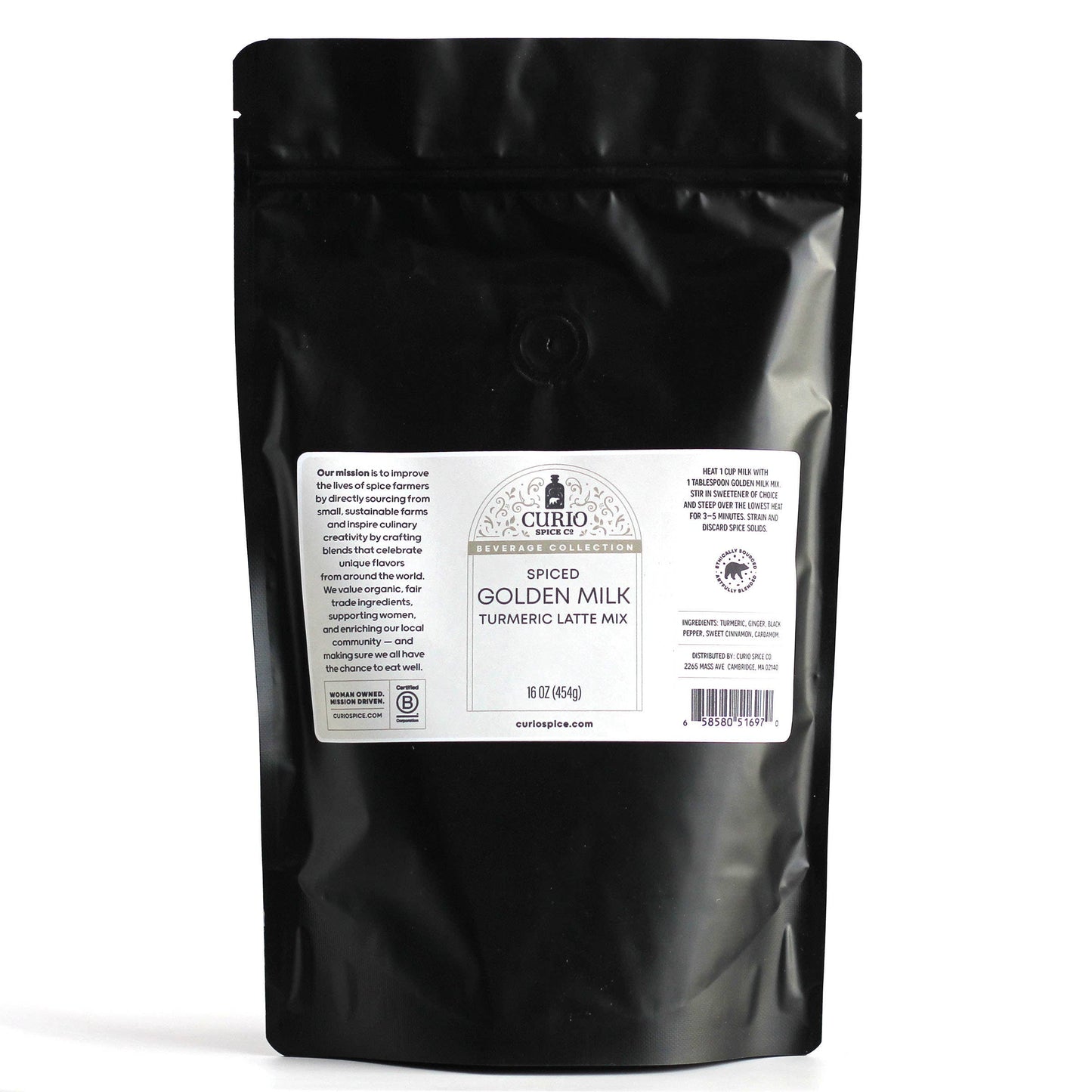 Curio Golden Milk Turmeric Latte Mix Bulk Bag (16 oz) - 6 Pack Case