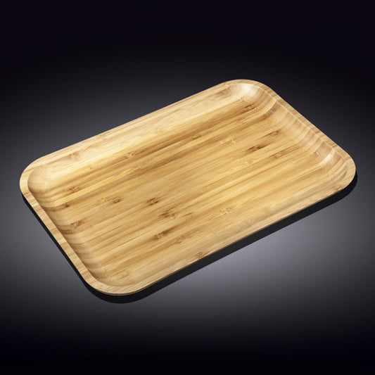Wilmax Porcelain Bamboo Platter 14" inch X 10" inch | For Appetizers / Barbecue / Steak