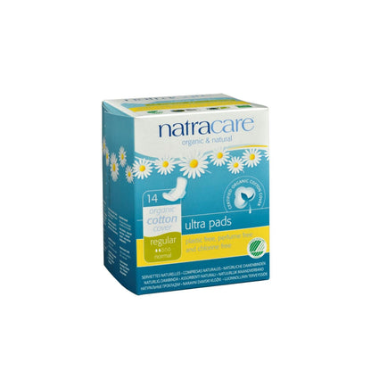 Natracare Organic Cotton Ultra Pads Regular w/Wings - 14pk