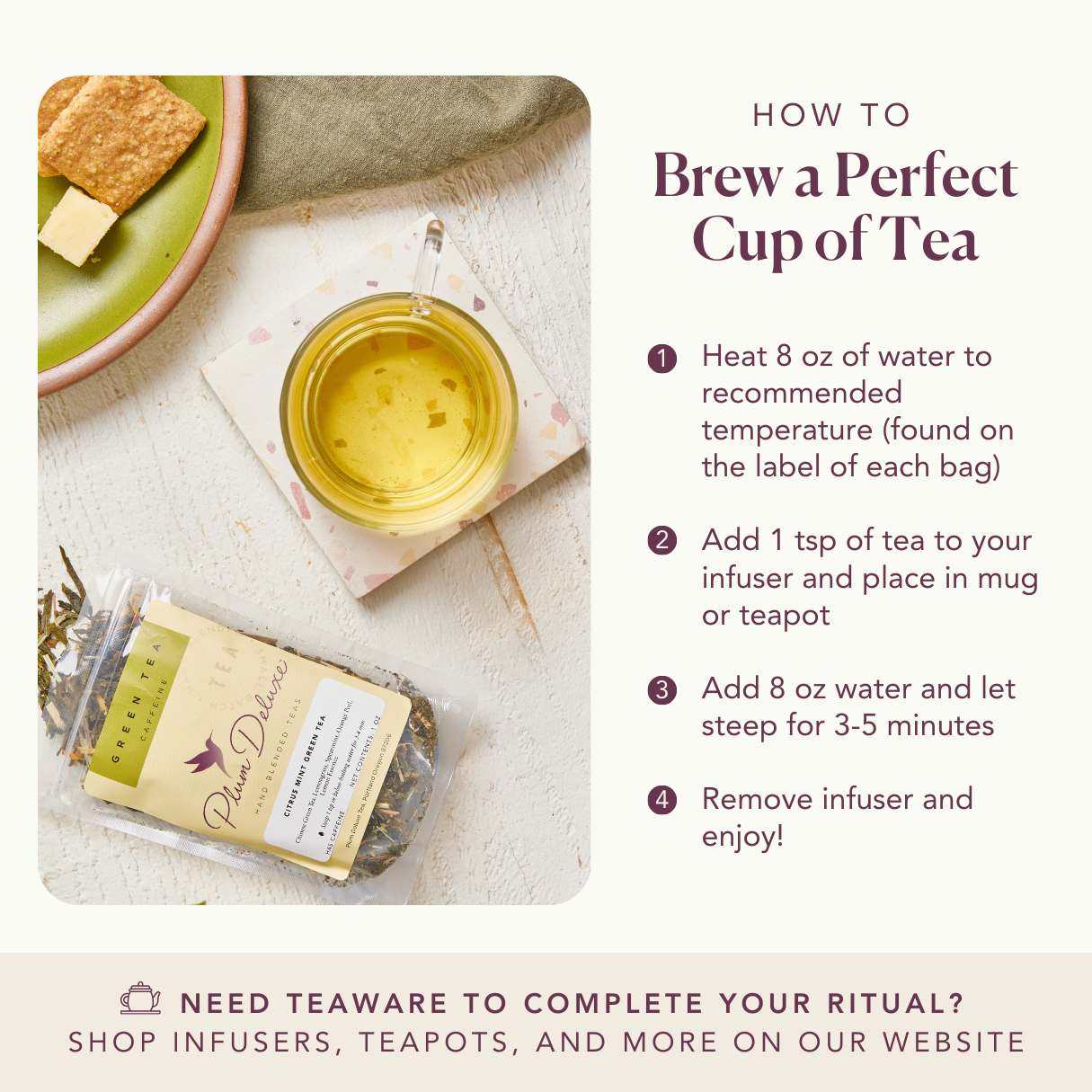 Plum Deluxe Tea Blackberry Mojito Black Tea (Lime - Maple - Spearmint)