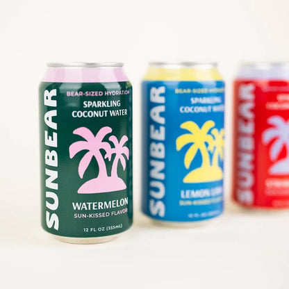 Sunbear Sparkling Coconut Water Watermelon Cans - 12 Cans