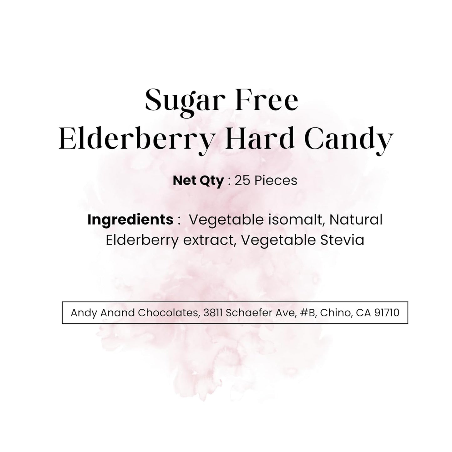 Andy Anand Chocolatier Sugar Free Elderberry Hard Candy - Unique taste, Flown from Europe 25 Pcs - Sugar & Aspartame Free - Naturally Flavored & Sweetened - Non-GMO, Gluten Free, Keto & Diabetic Friendly