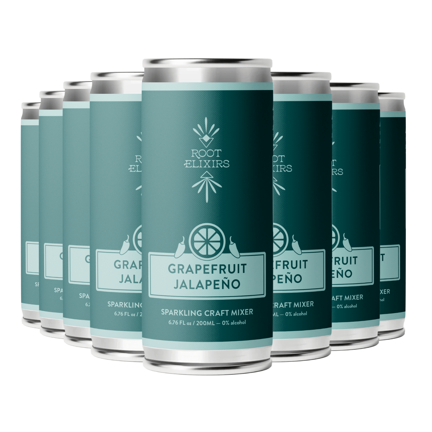 Root Elixirs Sparkling Grapefruit Jalapeno Premium Cocktail Mixer- 8 Cans 7.5 oz
