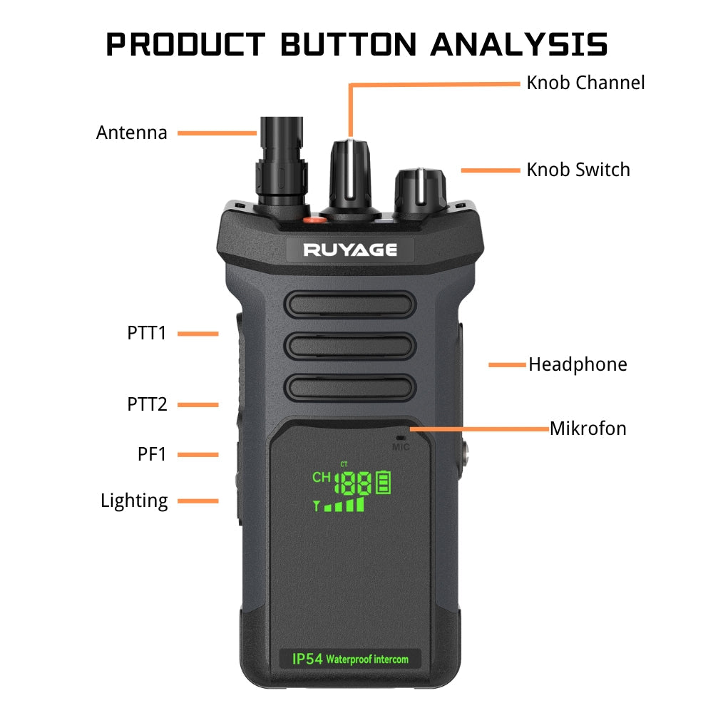 Ruyage Radio Analog Signal 20W Walkie-Talkie(RT10)